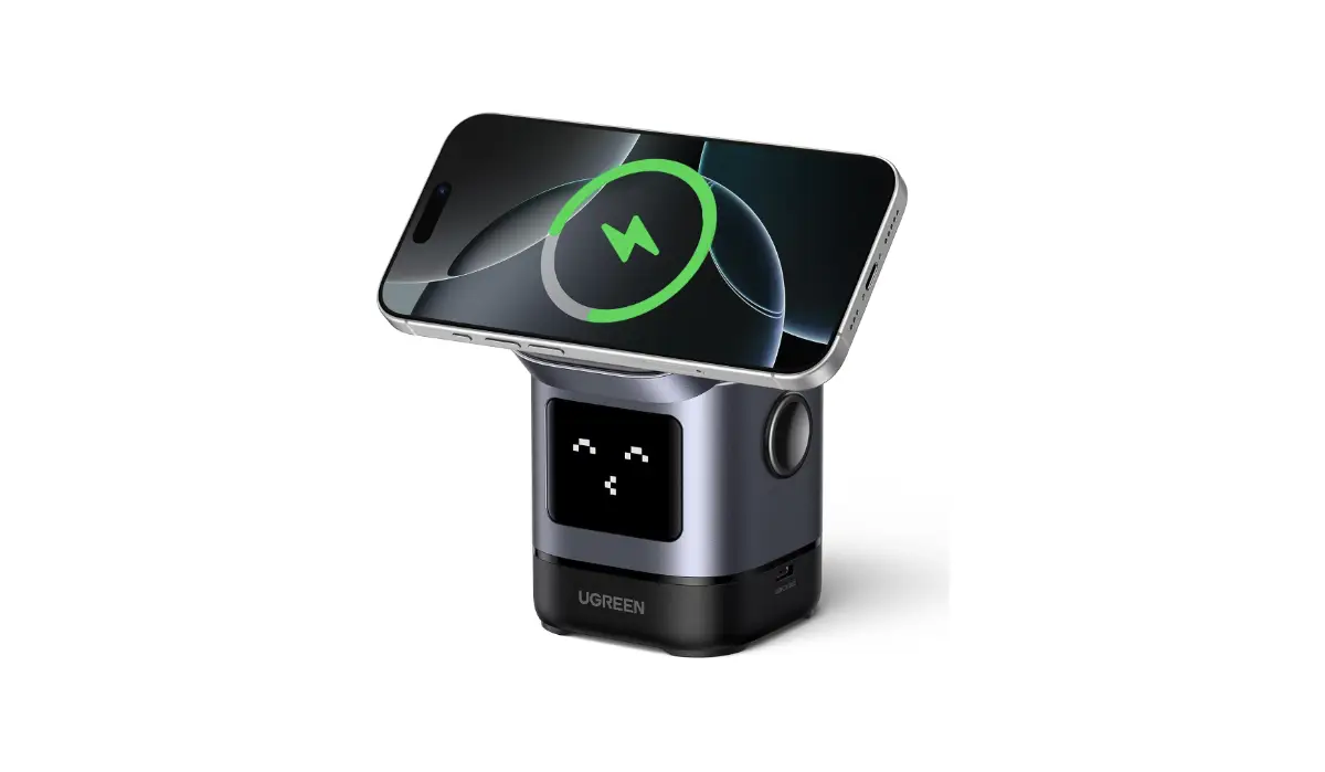 caricatore wireless, qi2, ugreen, iphone 15, stazione ricarica, airpods pro, accessori tech