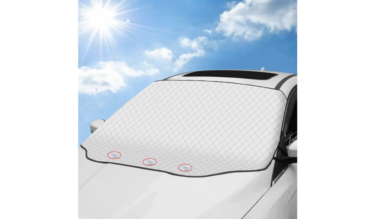 parabrezza, auto, parasole, estate, raggi UV, copertura, magnetico