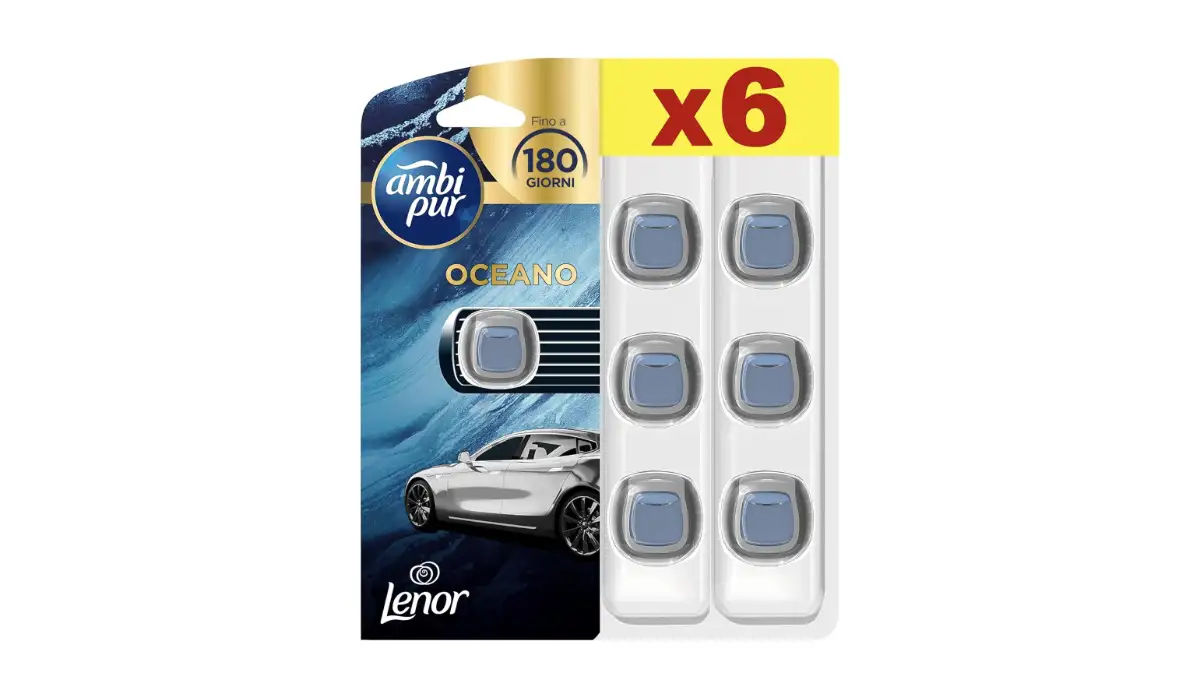 Ambi Pur per auto, deodorante auto, profumatore ambi pur, offerta auto, antiodore auto, fragranza oceano, accessori auto, offerta amazon