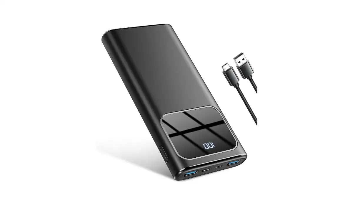 power bank 10000mah, caricatore esterno iphone, ricarica usb-c, batteria portatile led, accessorio smartphone, power bank sconto, offerta amazon tech