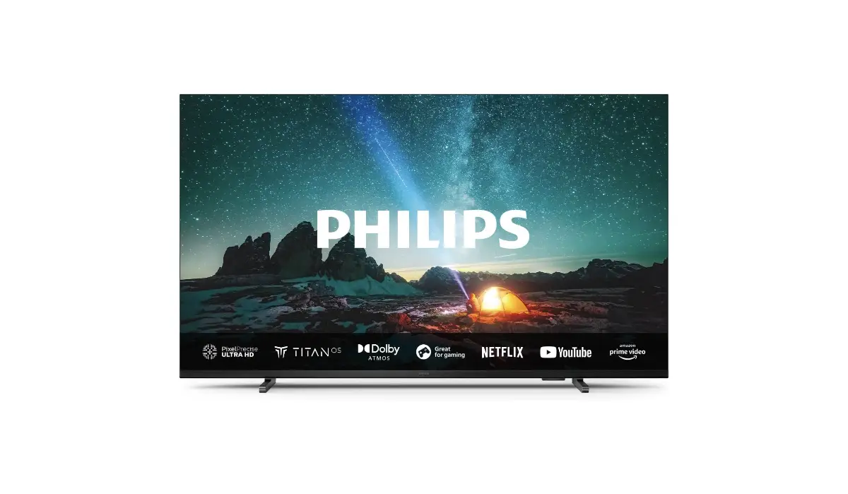 smart tv 75 pollici, tv 4k ultra hd, tv con dolby atmos, smart tv philips, offerta tv grande schermo, tv con titan os, tv con alexa