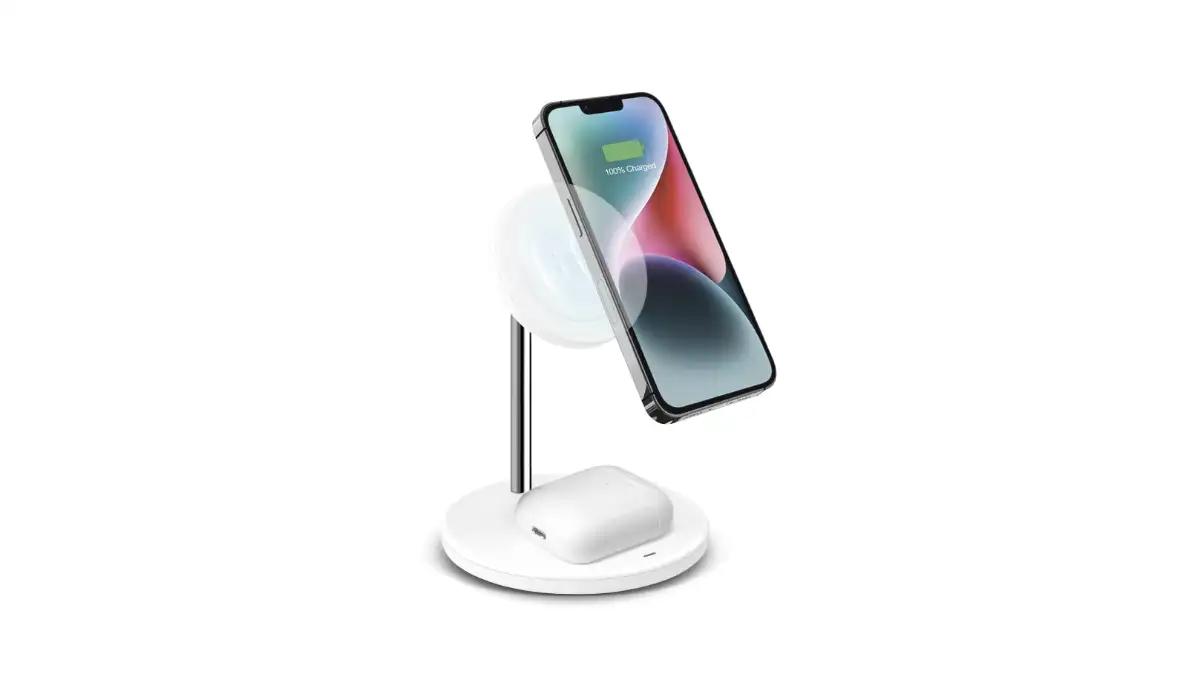 stazione ricarica iphone, wireless magsafe, accessori iphone, caricatore doppio iphone, base ricarica iphone, supporto iphone scrivania, offerta amazon