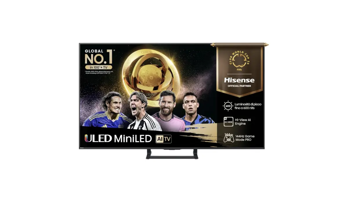tv 55 pollici, hisense tv offerta, smart tv 4K, mini-led 144hz, dolby vision iq, game mode pro, tv da gaming, offerta amazon