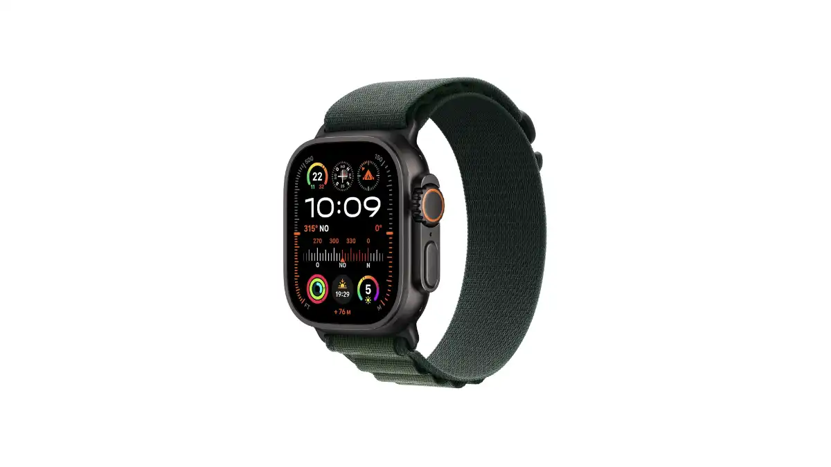Sconto -10%: Apple Watch Ultra 2 GPS + Cellular 49mm, cinturino Alpine Loop Verde ora a 599€