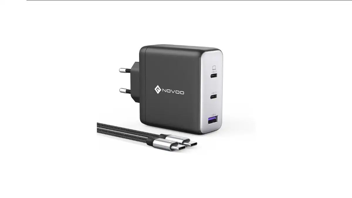 Sconto -15%: Caricatore USB-C 120W NOVOO con 3 porte e cavo incluso a 33,99€