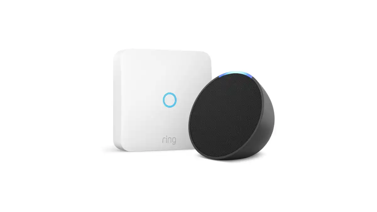 Sconto -38%: Kit Casa Intelligente Ring Intercom + Echo Pop a 49€